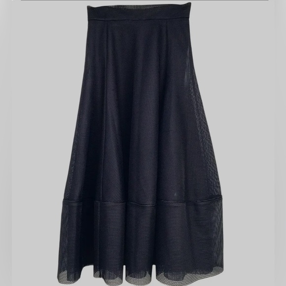 MAJE BLACK LACE MIDI SKIRT - Picture 1 of 5